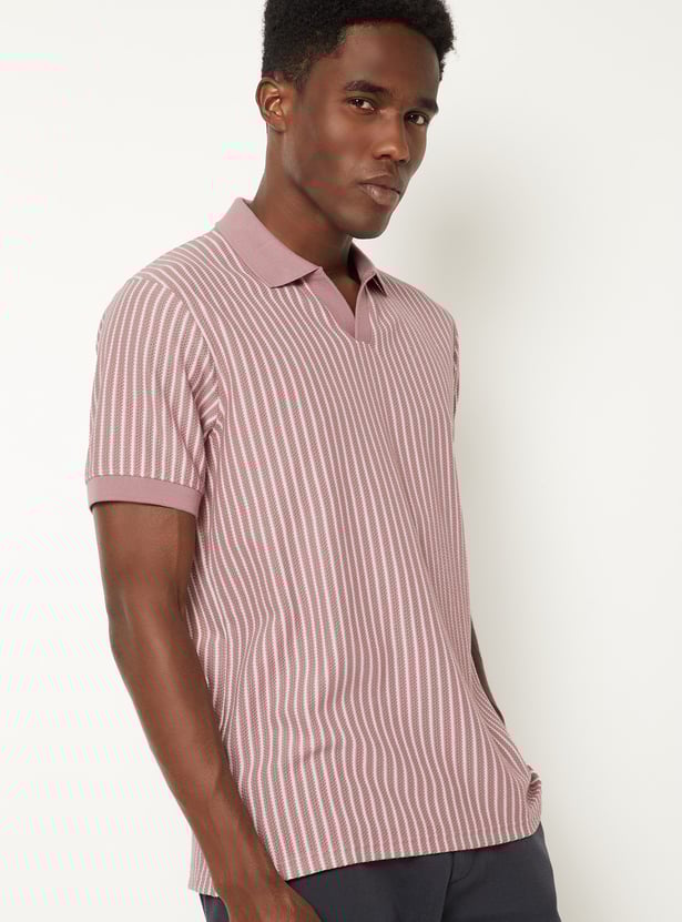 Men Striped Polo T-shirt