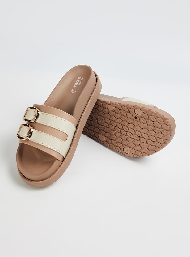 Women Double Buckle Sliders