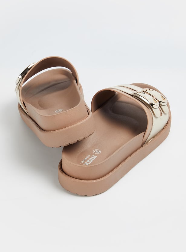 Women Double Buckle Sliders