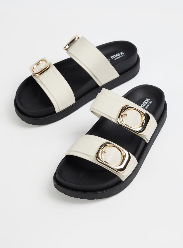Women Solid Double Strap Sandals