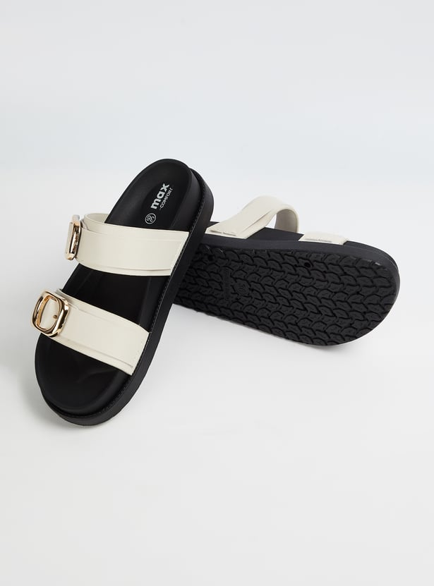 Women Solid Double Strap Sandals