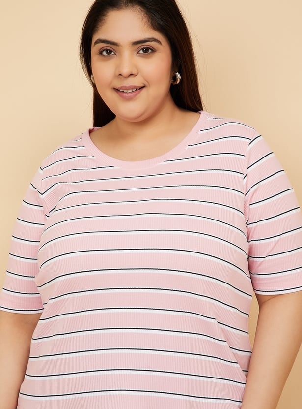 Women Striped Knit T-shirt