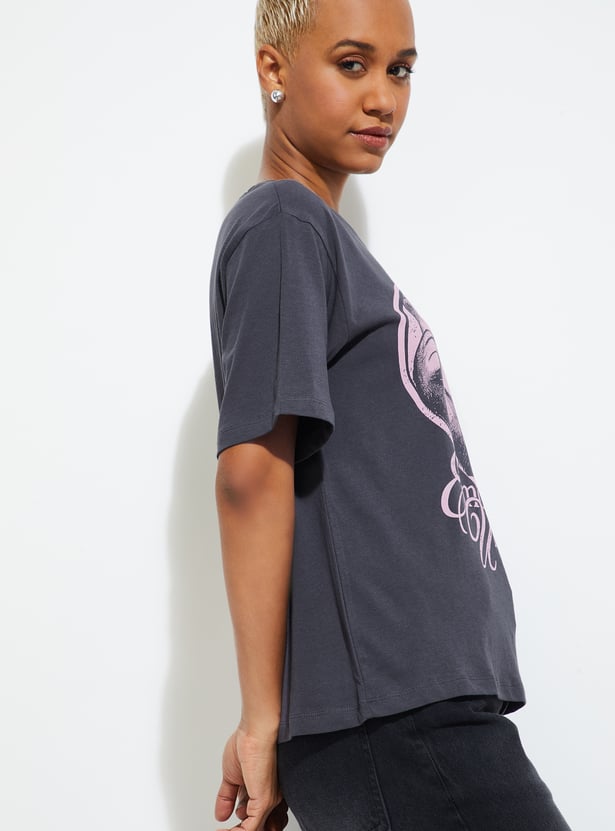 ALAYA F X URB_N Women Printed Relaxed Fit T-shirt
