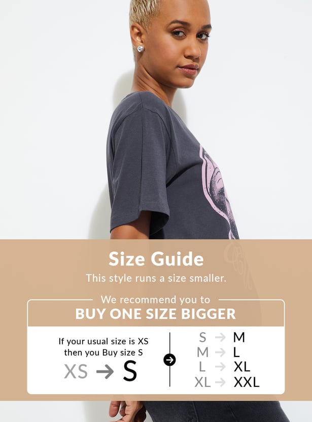 ALAYA F X URB_N Women Printed Relaxed Fit T-shirt