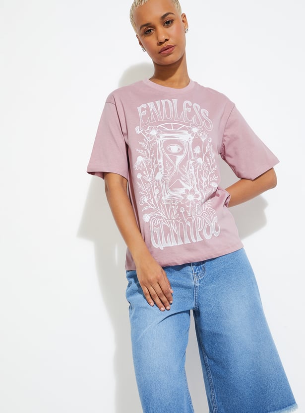 ALAYA F x URB_N Women Graphic Print Relaxed Fit T-shirt
