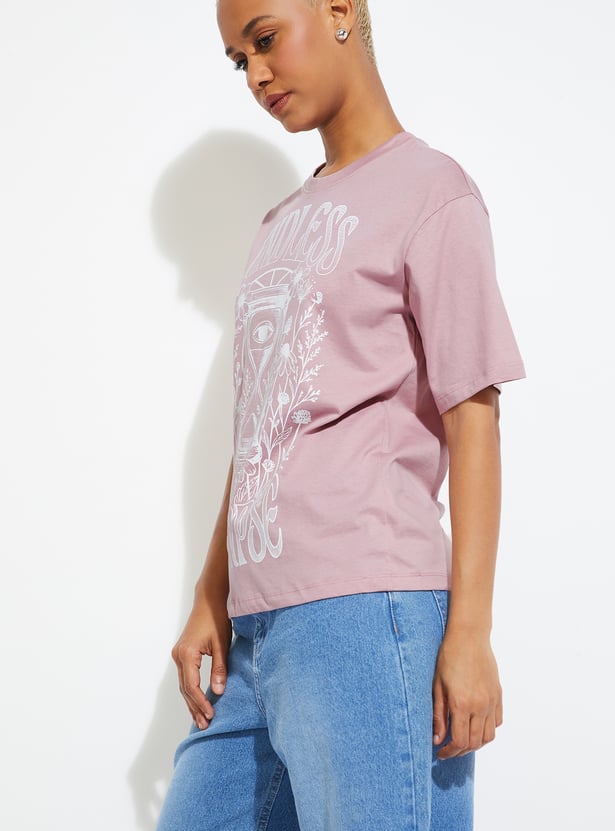 ALAYA F x URB_N Women Graphic Print Relaxed Fit T-shirt