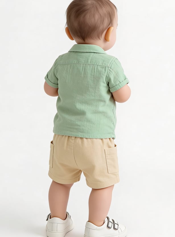 Boys Solid Shorts Set