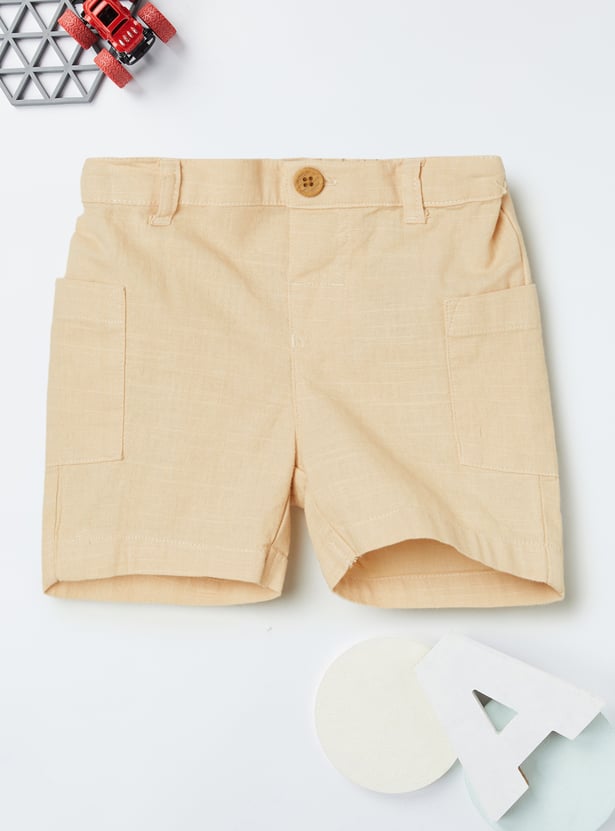 Boys Solid Shorts Set