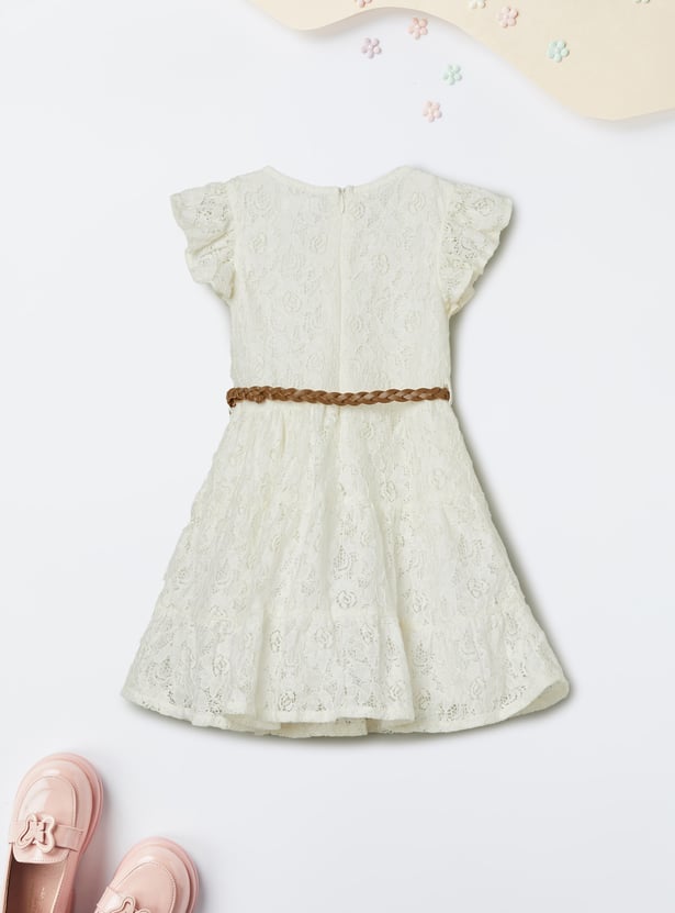 Girls Lace Dress with Belt