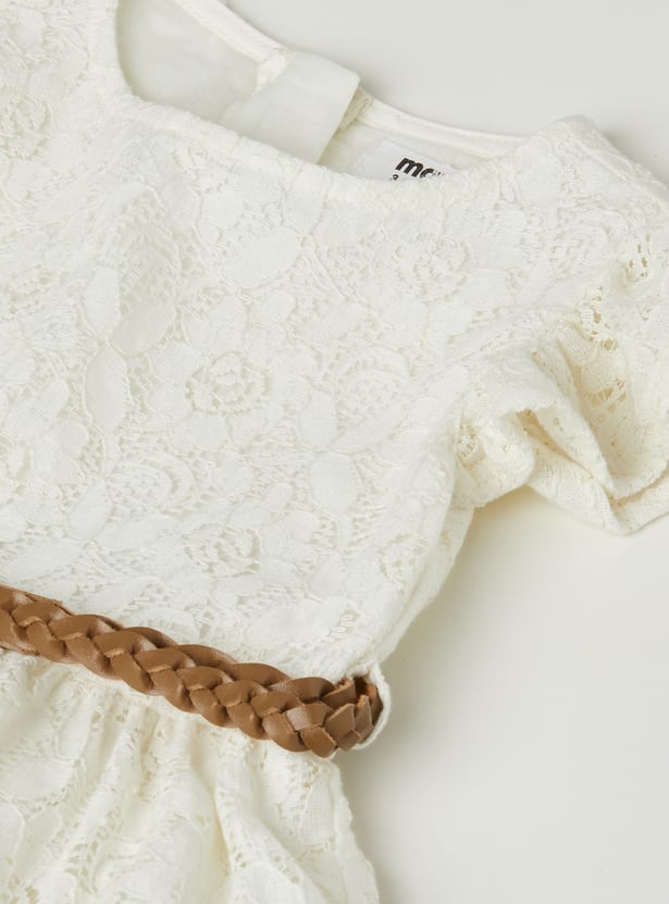 Girls Lace Dress with Belt
