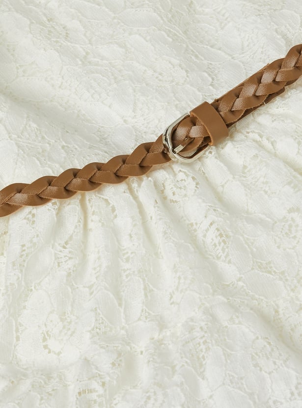 Girls Lace Dress with Belt
