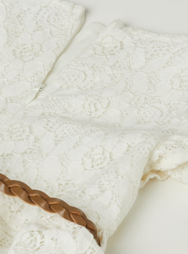 Girls Lace Dress with Belt