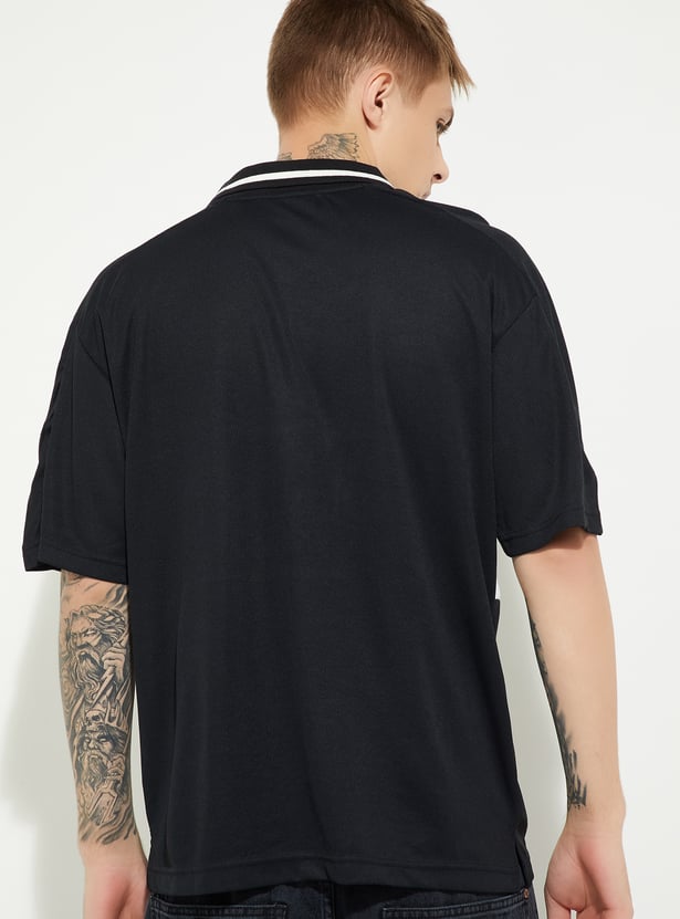 URB_N Men Oversized Printed Johnny Collar T-shirt