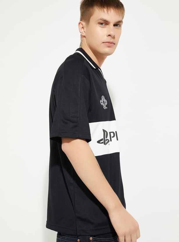 URB_N Men Oversized Printed Johnny Collar T-shirt