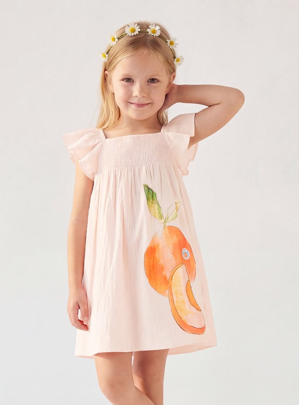 Girls Printed A-line Dress