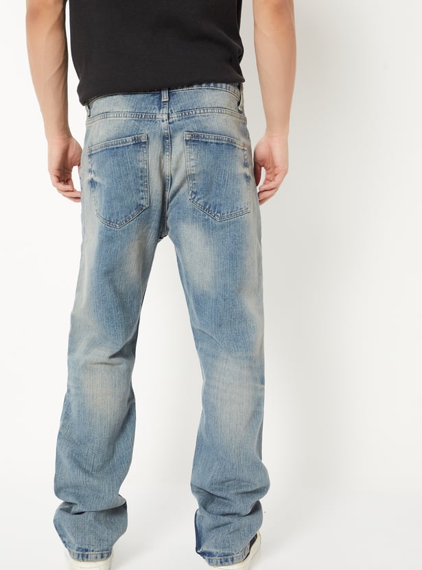 Men Washed Straight Fit Jeans