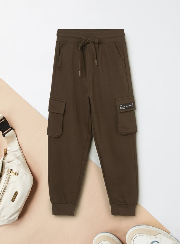 Boys Solid Cargo Joggers