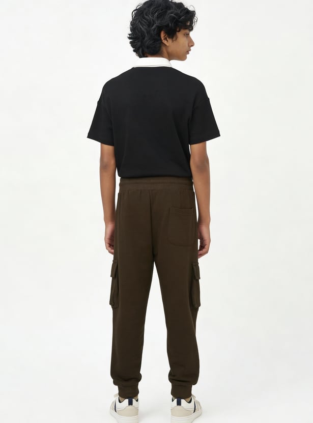 Boys Solid Cargo Joggers