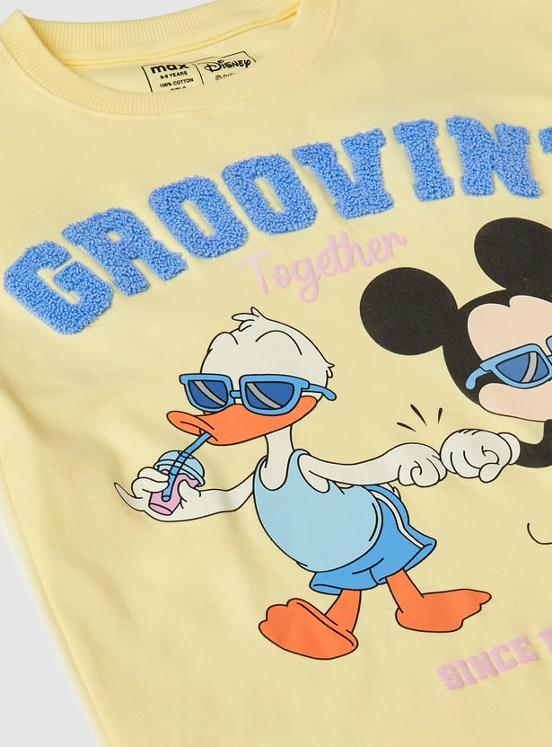 Girls Donald Duck & Mickey Print T-shirt