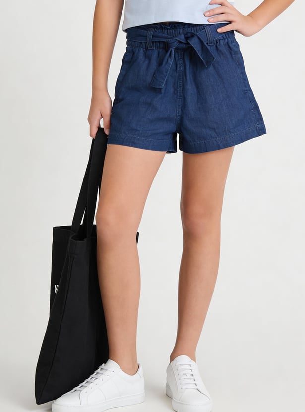 Girls Washed Denim Shorts