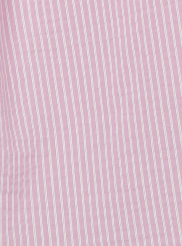 Girls Striped Oversized Shirt with Top