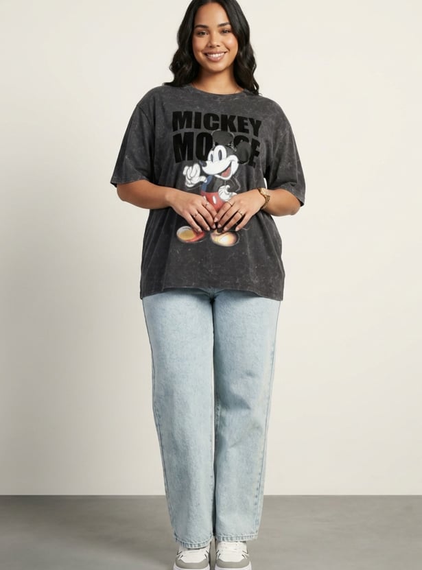 URB_N Women Mickey Mouse Oversized T-shirt