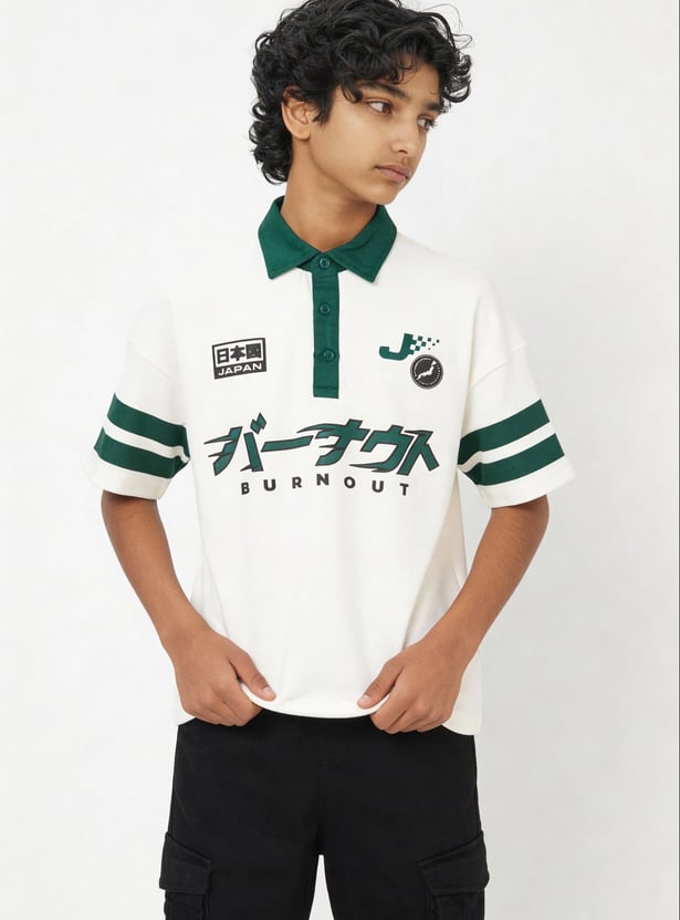 Boys Printed Polo T-shirt