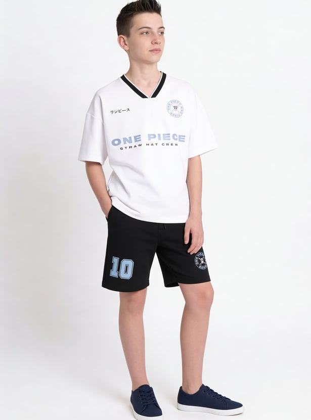 Boys One Piece Print Shorts Set
