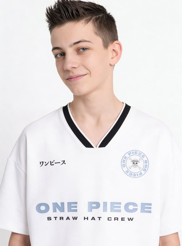 Boys One Piece Print Shorts Set