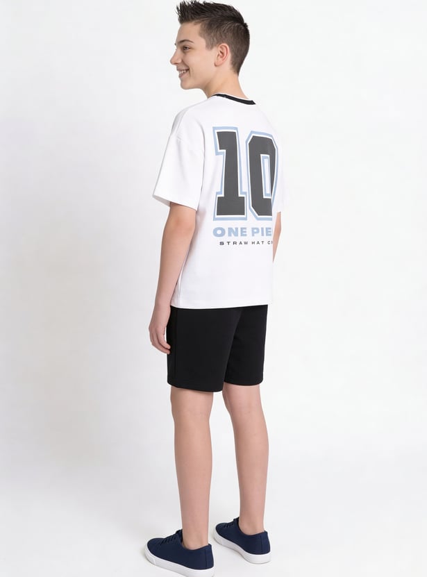 Boys One Piece Print Shorts Set