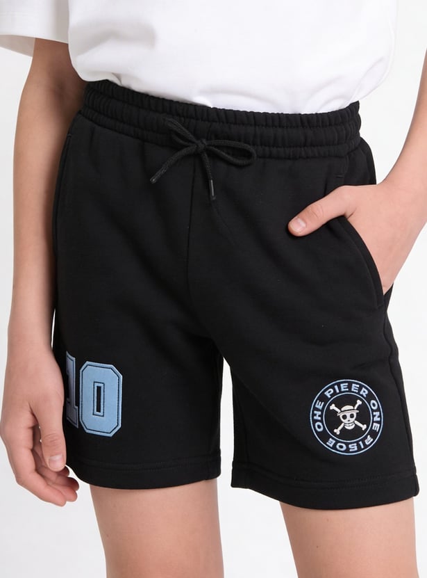 Boys One Piece Print Shorts Set