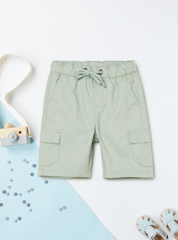 Boys Solid Cargo Shorts