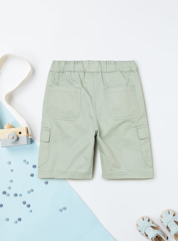 Boys Solid Cargo Shorts
