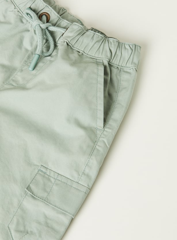 Boys Solid Cargo Shorts