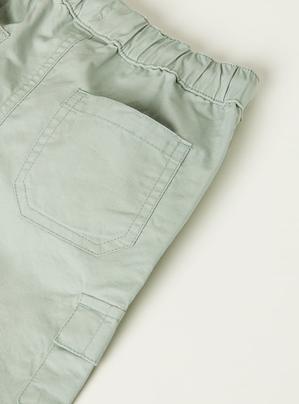 Boys Solid Cargo Shorts