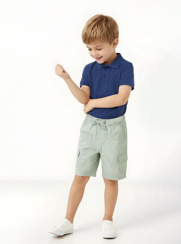 Boys Solid Cargo Shorts