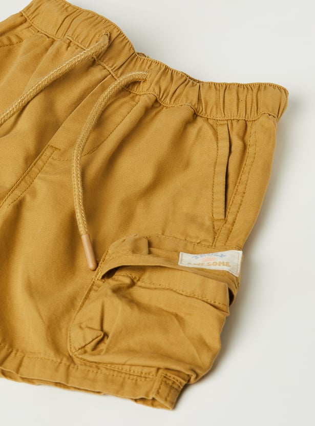 Boys Solid Cargo Shorts