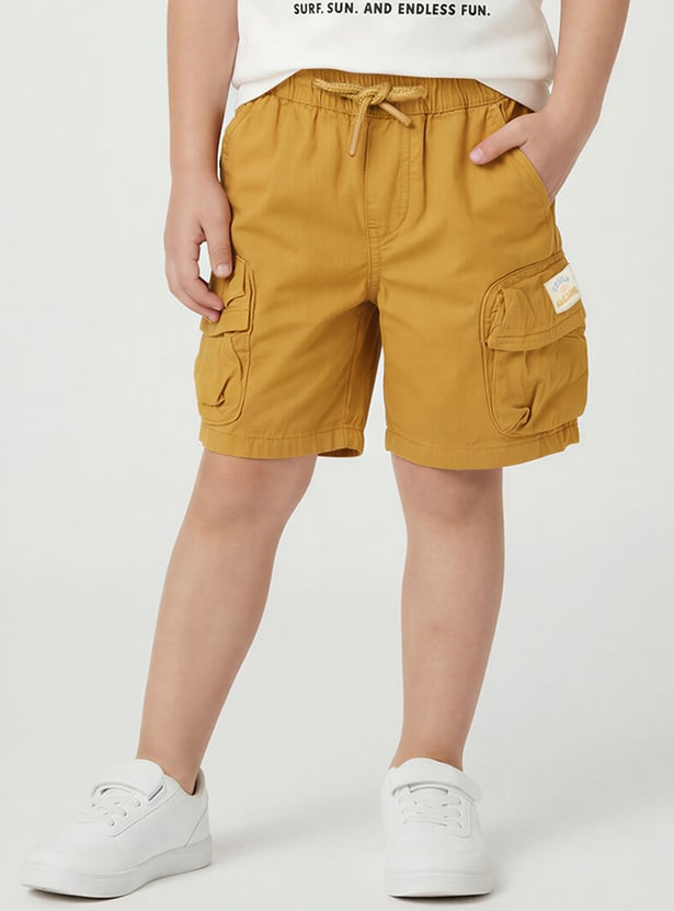 Boys Solid Cargo Shorts