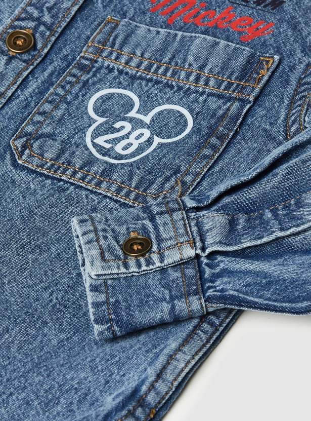 Boys Mickey Mouse Denim Shirt