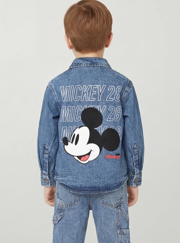 Boys Mickey Mouse Denim Shirt