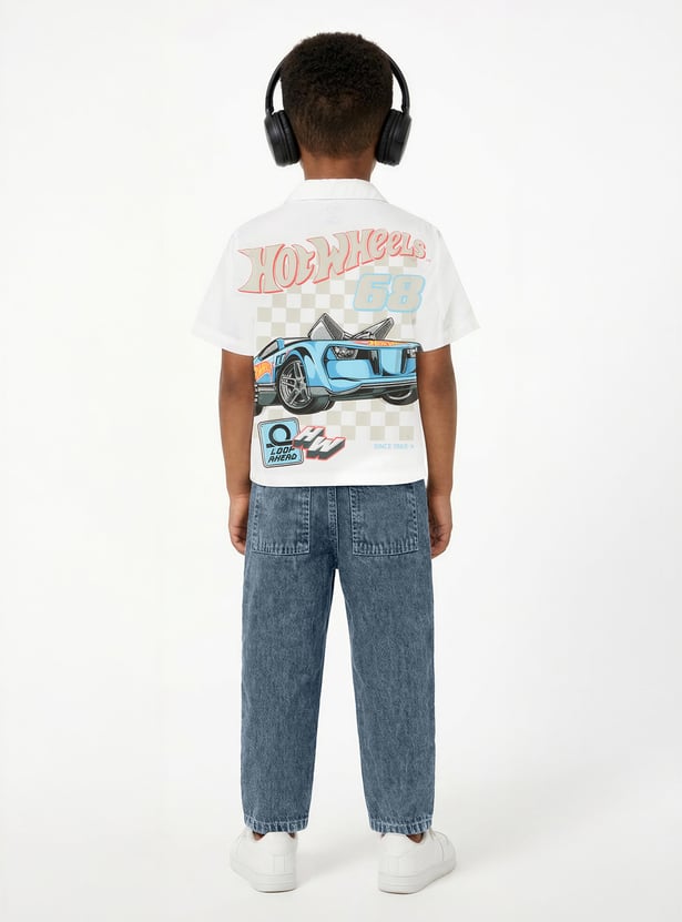 Boys Hot Wheels Printed Shirt
