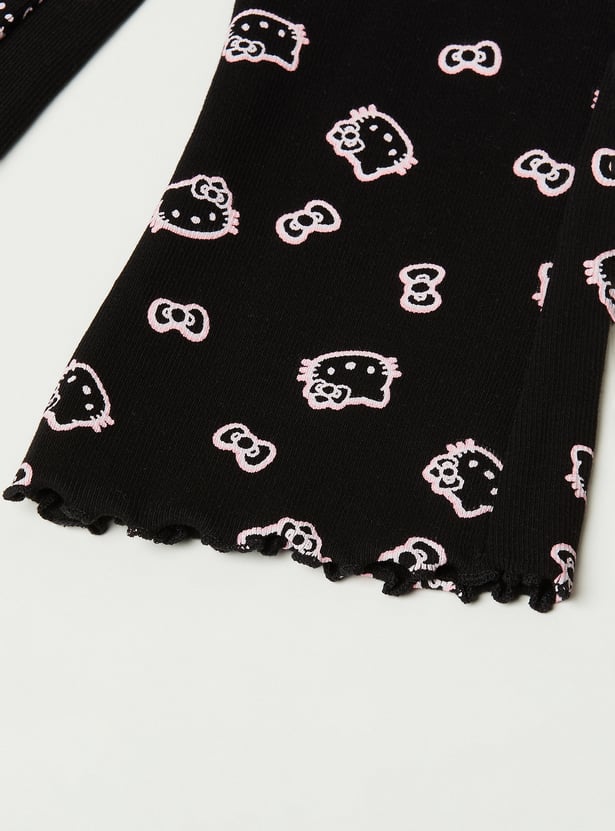 Girls Hello Kitty Print Top and Trousers