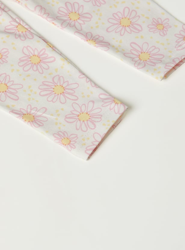 Girls Floral Print Leggings