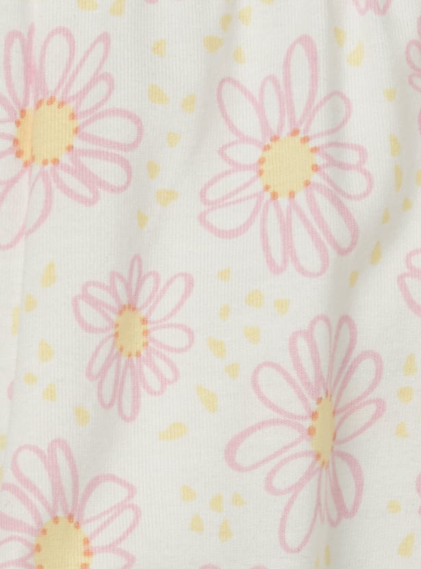 Girls Floral Print Leggings