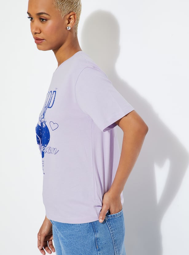 ALAYA F X URB_N Women Printed Relaxed Fit T-shirt