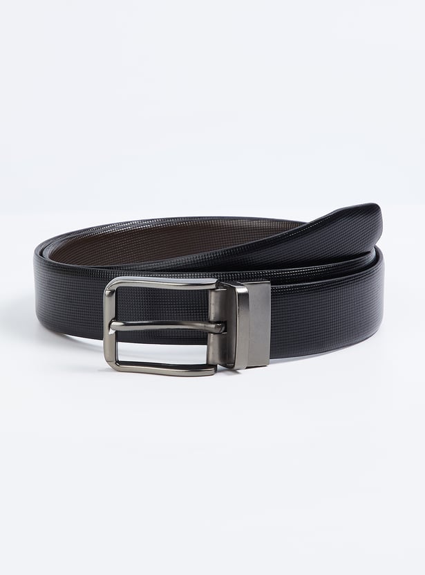 Men Textured Reversible Belt