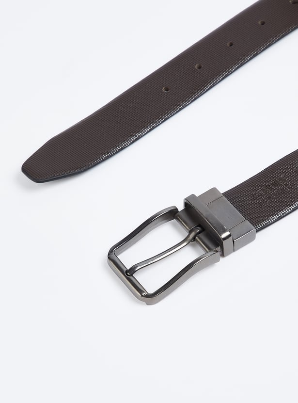 Men Textured Reversible Belt