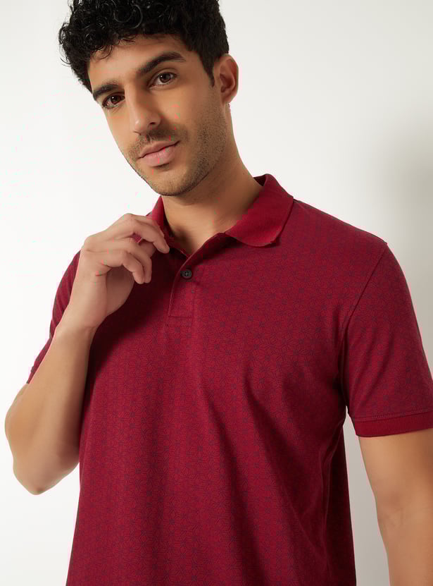 Men Printed Polo T-shirt