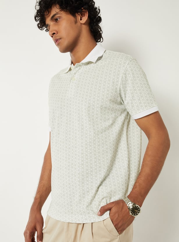 Men Printed Polo T-shirt