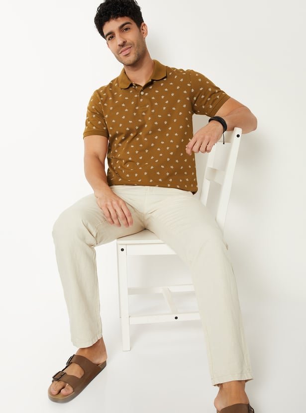 Men Printed Polo T-shirt